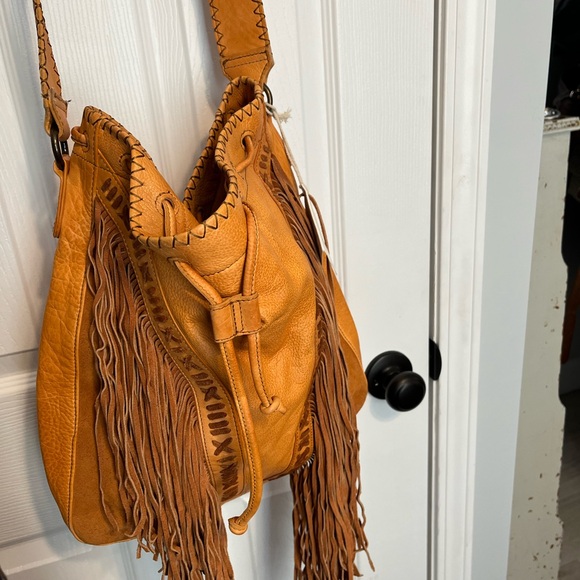 Free People Orange Fringe Tote/Hobo bag - Picture 9 of 14